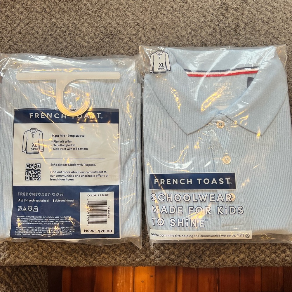 FRENCH TOAST SCHOOLWEAR LONG SLEEVE SHIRT FOR KIDS